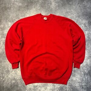Jerzees Red Blank‎ Crewneck Sweatshirt Mens XL Made USA